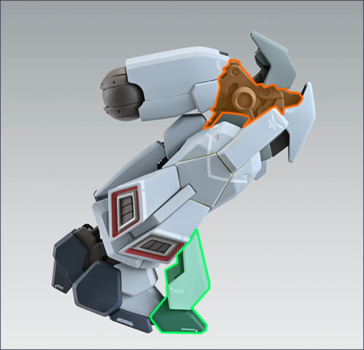 造就機械質感的設計亮點，同時確保大範圍可動區域