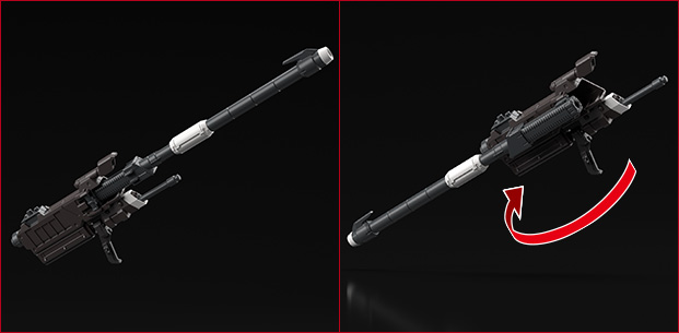 300毫米滑膛槍的可折疊式機關